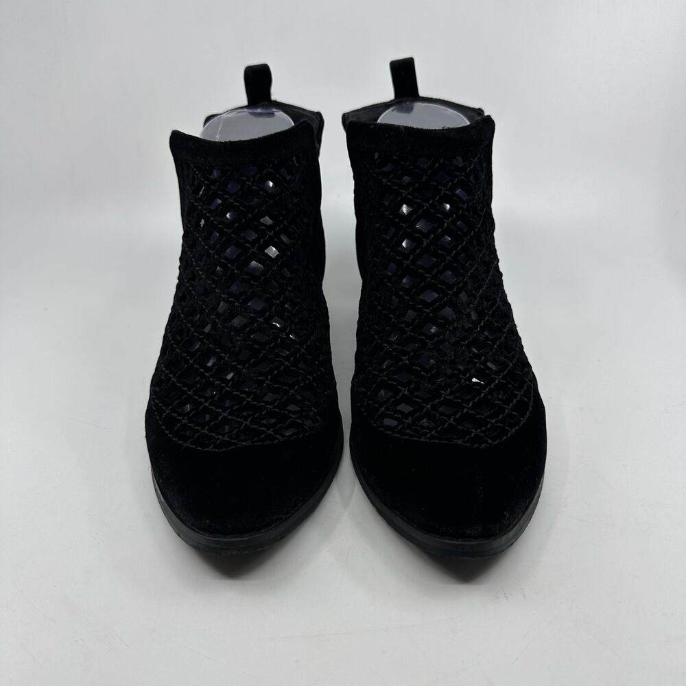 Jeffrey Campbell Taggart Booties Lasercut Leather WMNS US 7.5 Black Boots Heels - Picture 2 of 8